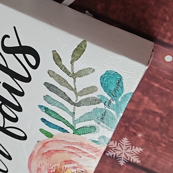 18x6 Love Never Fails Canvas Wall Art NWOT Seven Trees Design 1 Corinthians 13:8 - Picture 2 of 11